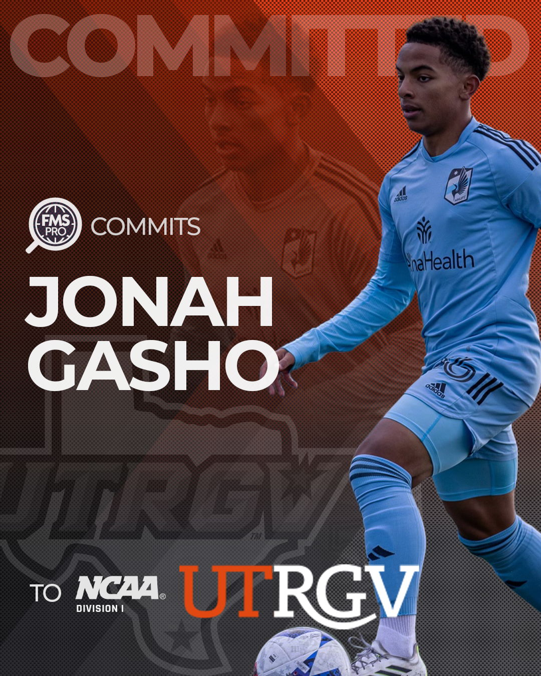 Jonah Gasho defender commitment UTRGV Minnesota United