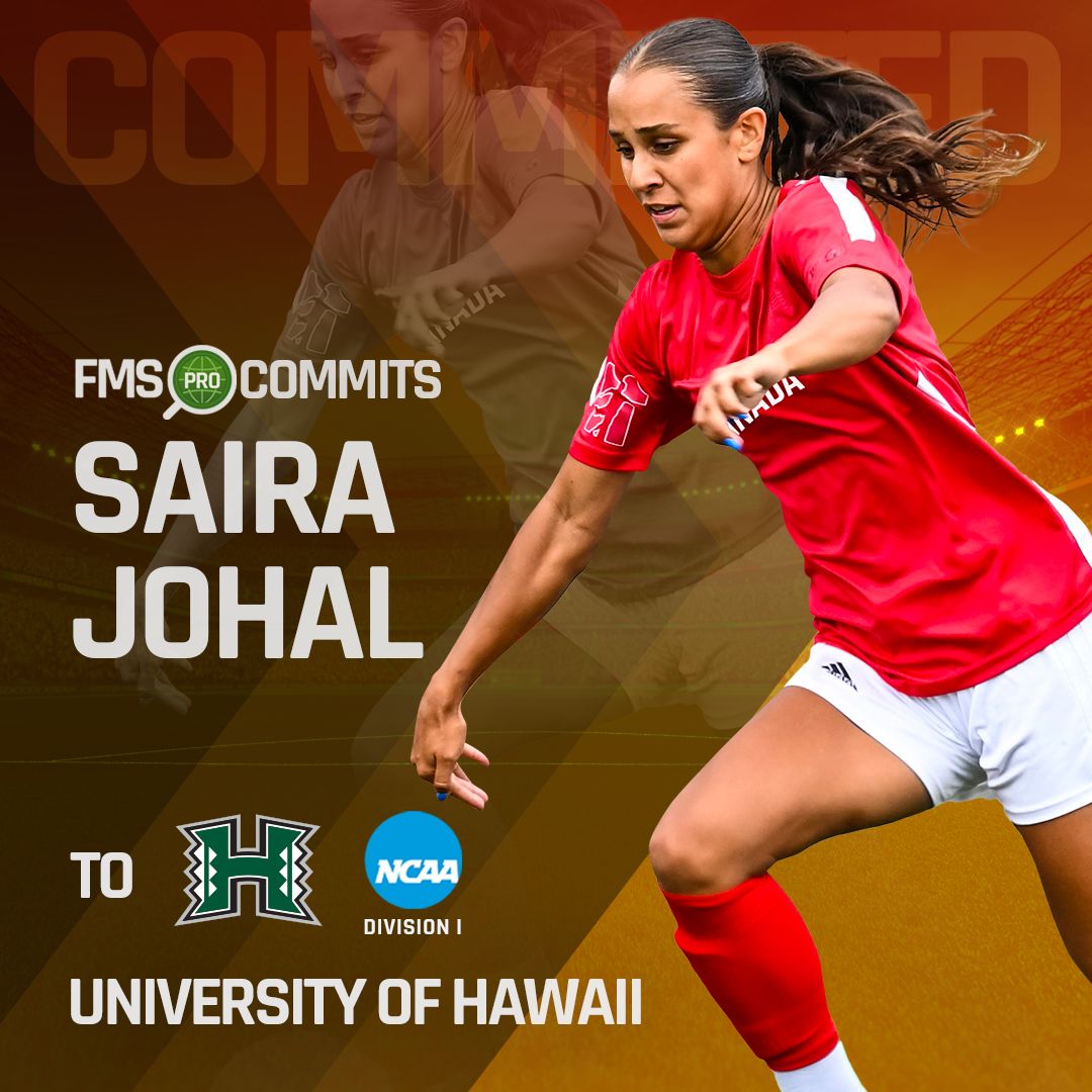Saira Johal, talented striker/winger for Burnaby FC, known for her speed and explosiveness, joins the University of Hawaii.