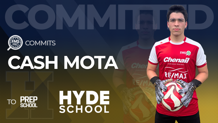 FMSpro is proud to announce the commitment of Cash Mota to Hyde School! The hardworking and physical goalkeeper will bring his experience, size, communication, and fearless style of play to Hyde School in Bath, Maine.