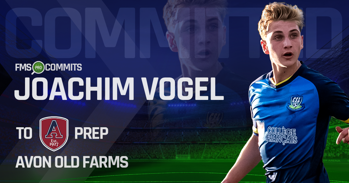 Joachim Vogel signing with Avon Old Farms as a new center back