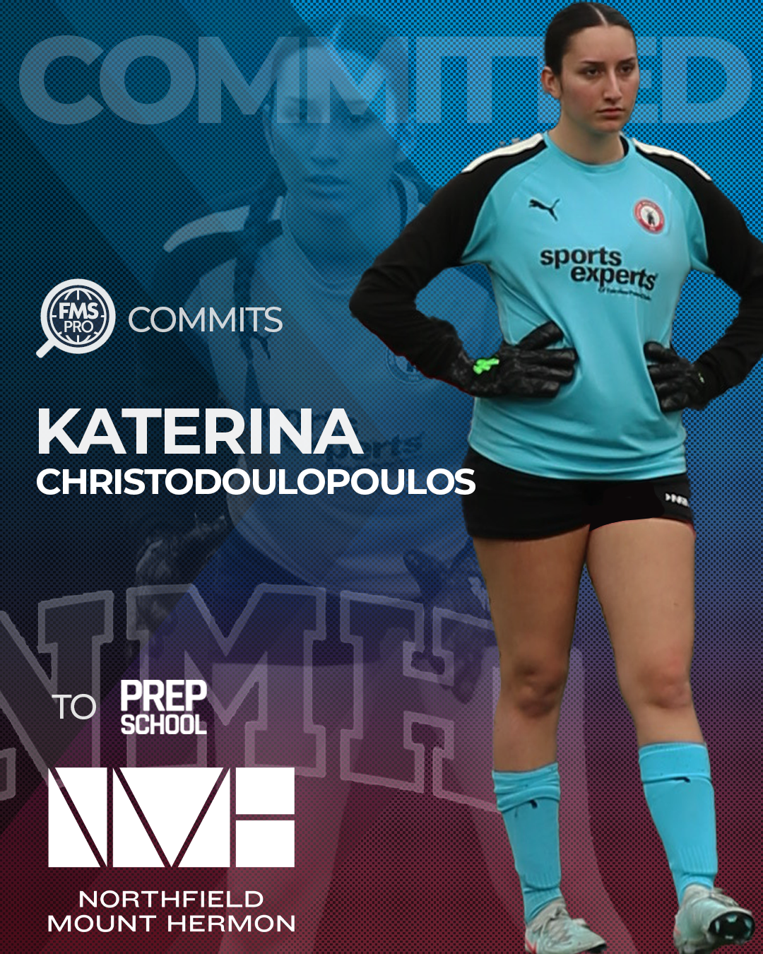 goalkeeper Katerina Christodoulopoulos signing Northfield Mount Hermon
