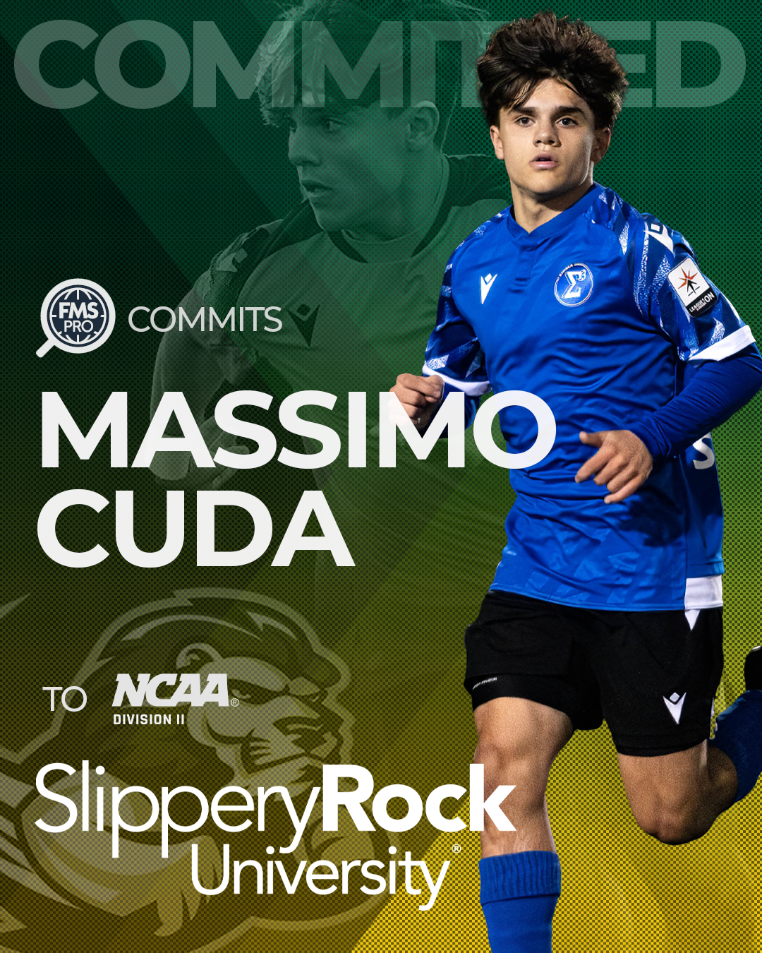 Massimo Cuda, commit to Slippery Rock University