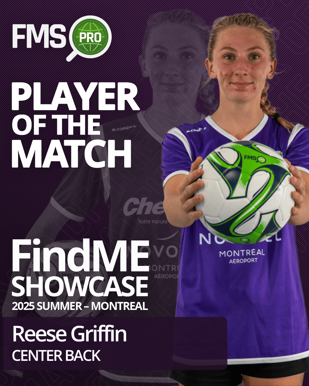 player of the match findme 2025 montreal girls reese griffin