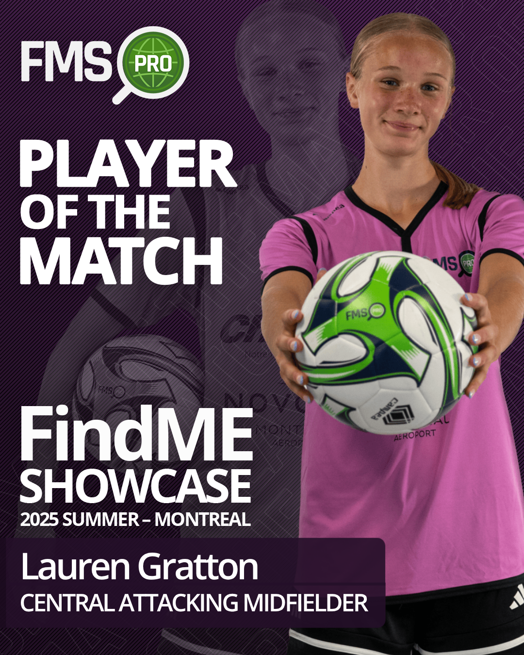 player of the match findme 2025 montreal girls lauren gratton
