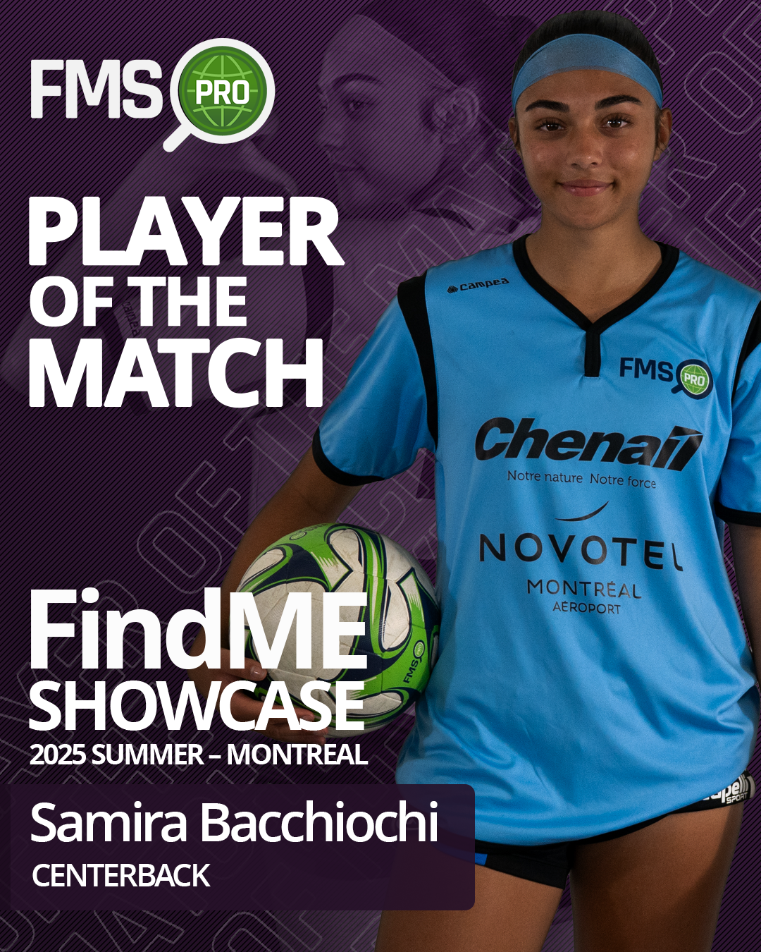 player of the match findme 2025 montreal girls samira bacchiochi