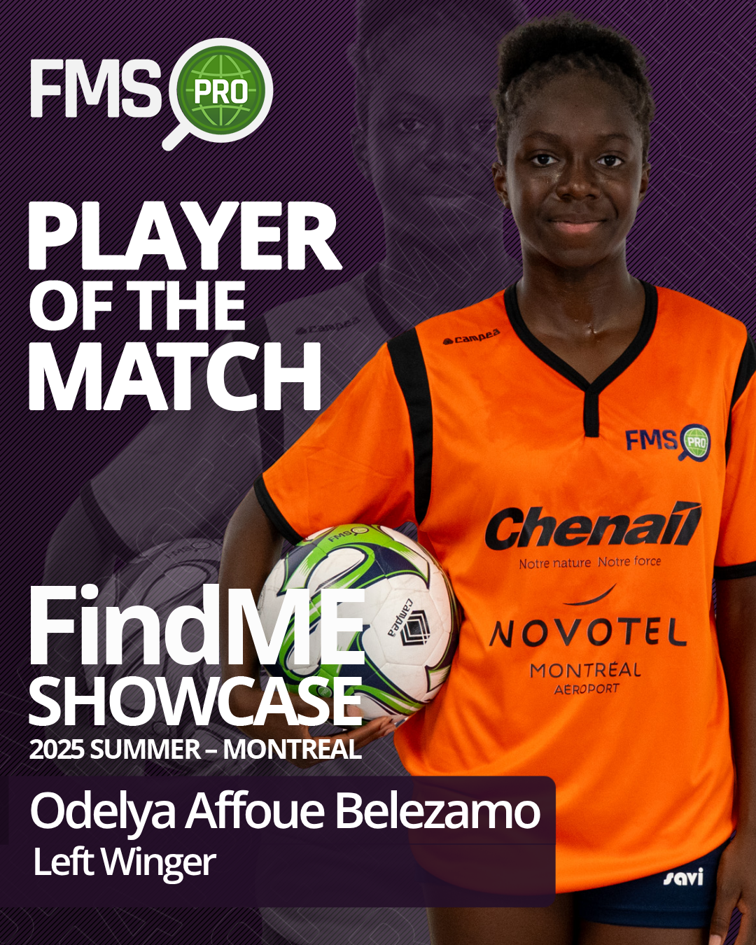player of the match findme 2025 montreal girls odelya affoue belezamo