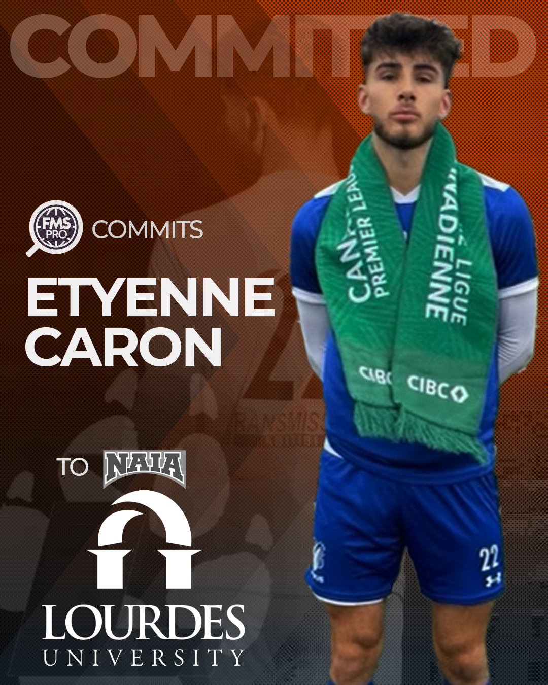 Etyenne Caron center back Lourdes University signing