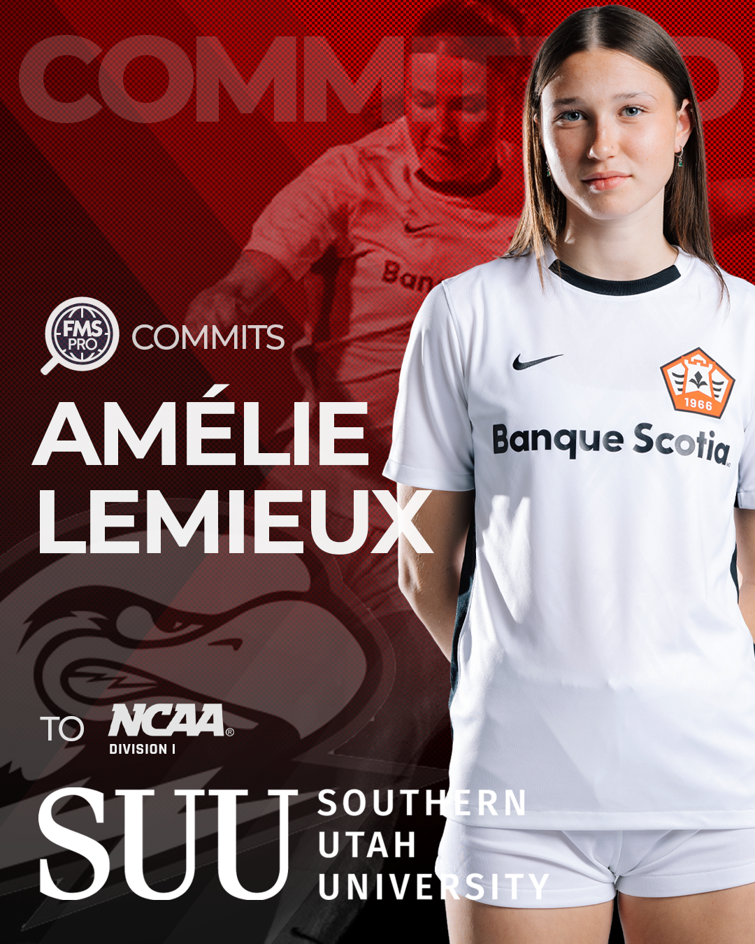 Amélie Lemieux centre-back commitment Southern Utah University