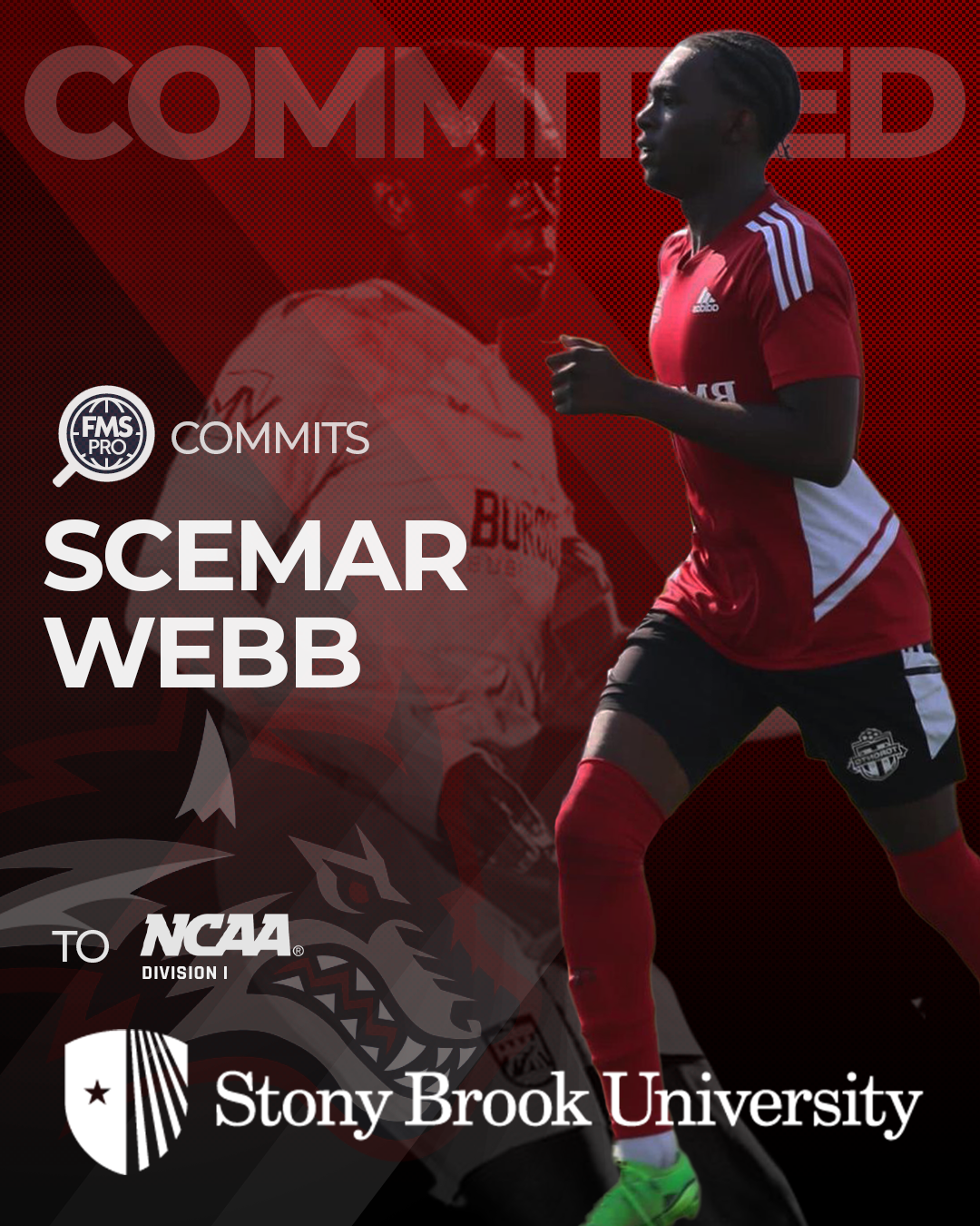 Scemar Webb signs with NCAA D1 Stony Brook University after time with Borough FC and Toronto FC Academy