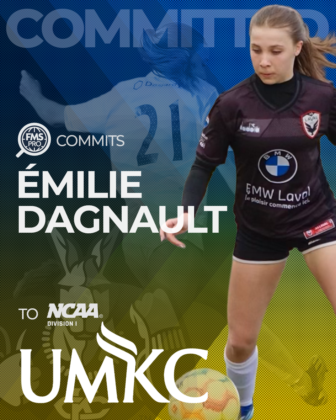 Émilie Dagnault left back commitment UMKC soccer