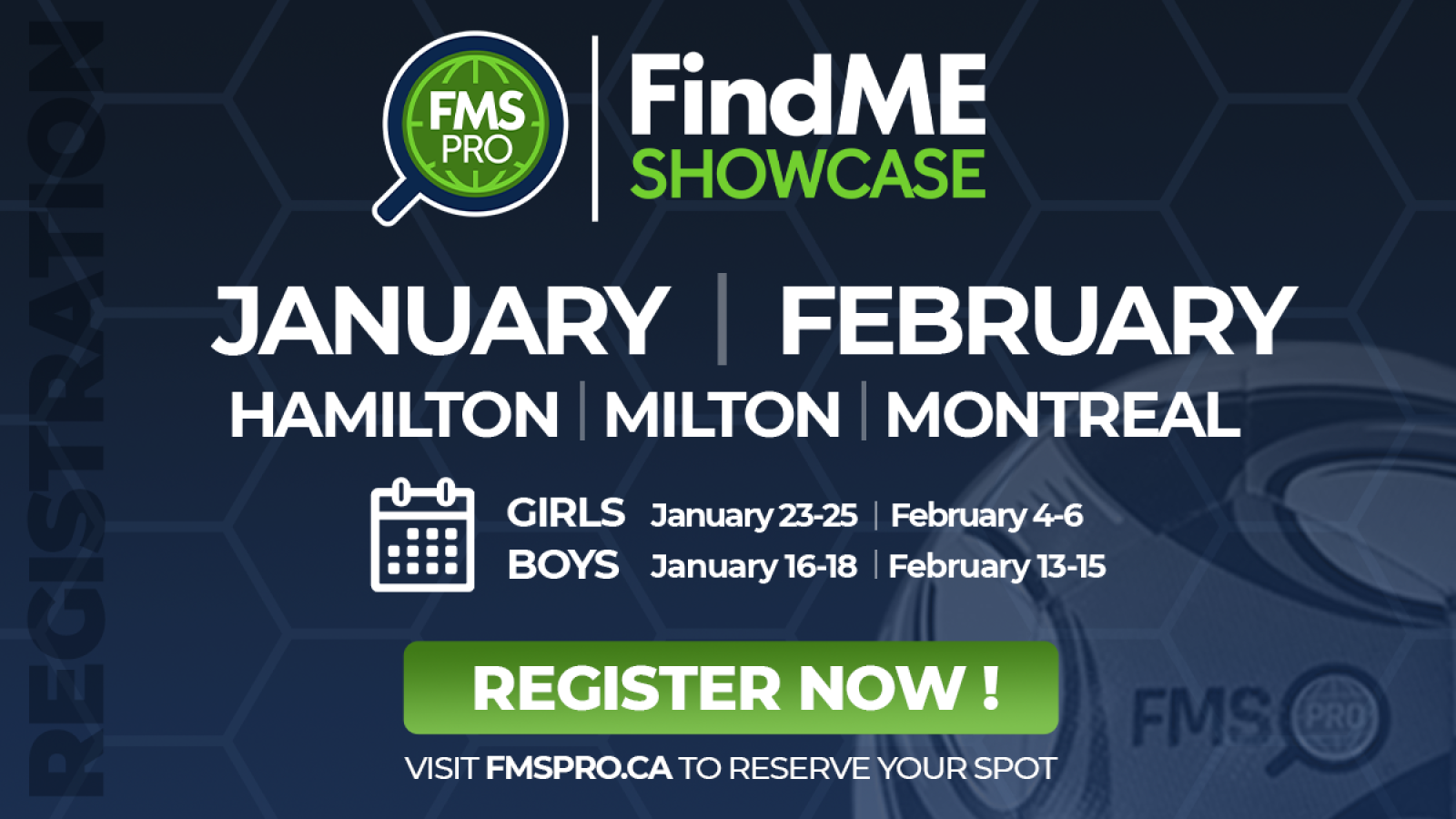 Register now for Ontario & Montreal’s premier soccer showcase!