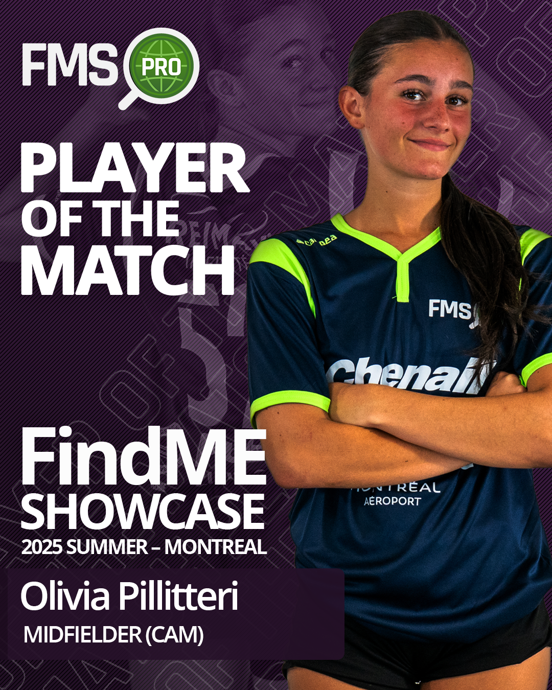 player of the match findme 2025 montreal girls olivia pillitteri