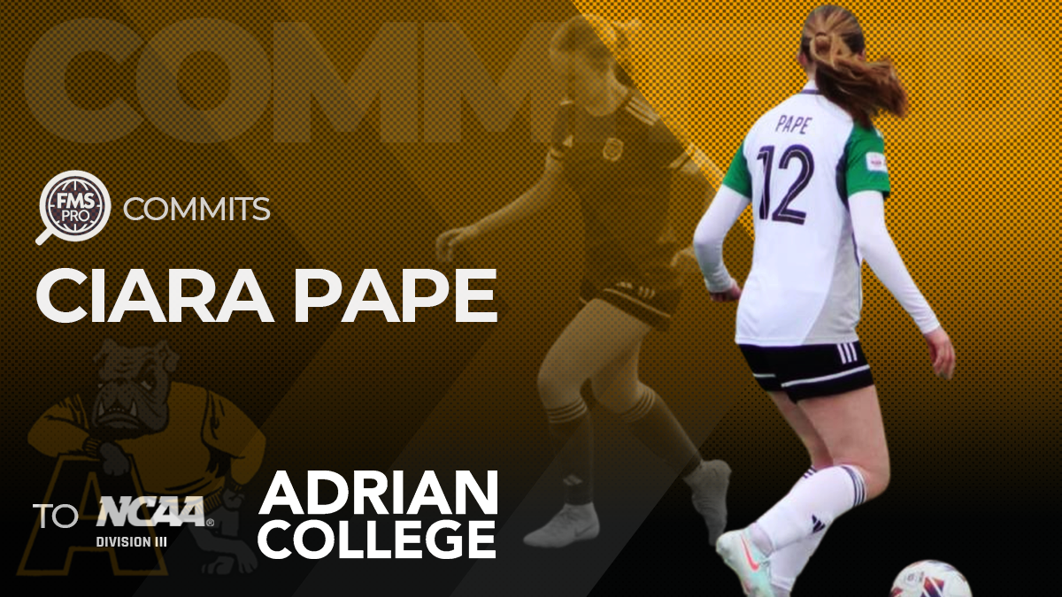 FMSpro proudly announces the signing of versatile North Toronto defender, Ciara Pape, to Adrian College! A technically sound center back/full back, Ciara excels at reading the game, strong 1v1 defending, and maintaining a high pass completion rate. Coach Nathan Kronewetter is excited to welcome this excellent student-athlete, who chose Adrian as the best academic and athletic fit. Find out how Ciara plans to help the Bulldogs compete for a championship in the tough MIAA Conference.