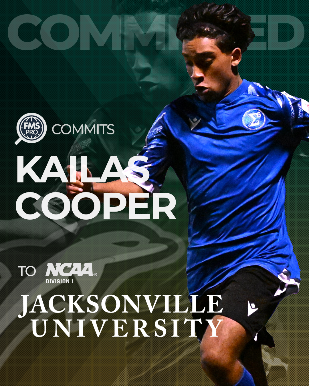 Dynamic winger Kailas Cooper in action, sprinting with the ball, showcasing speed and agility.