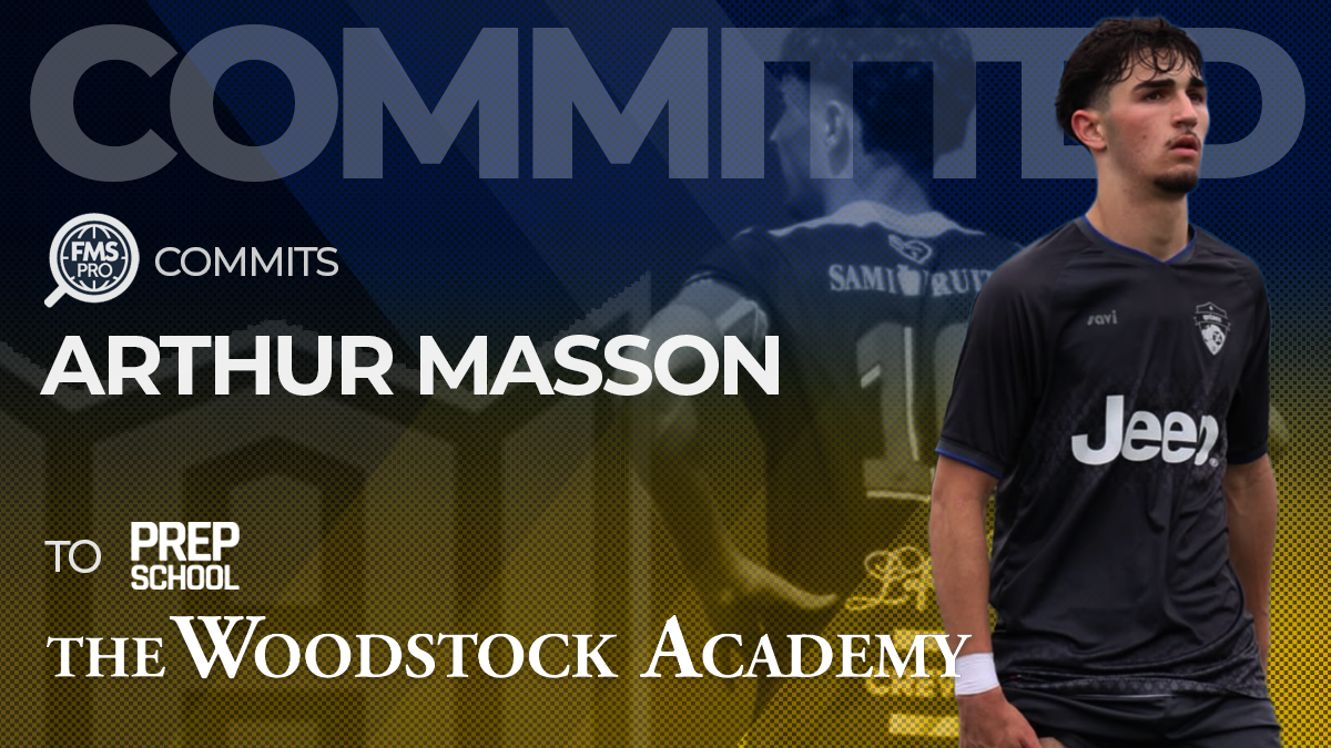 Arthur Masson signing Woodstock Academy midfielder
