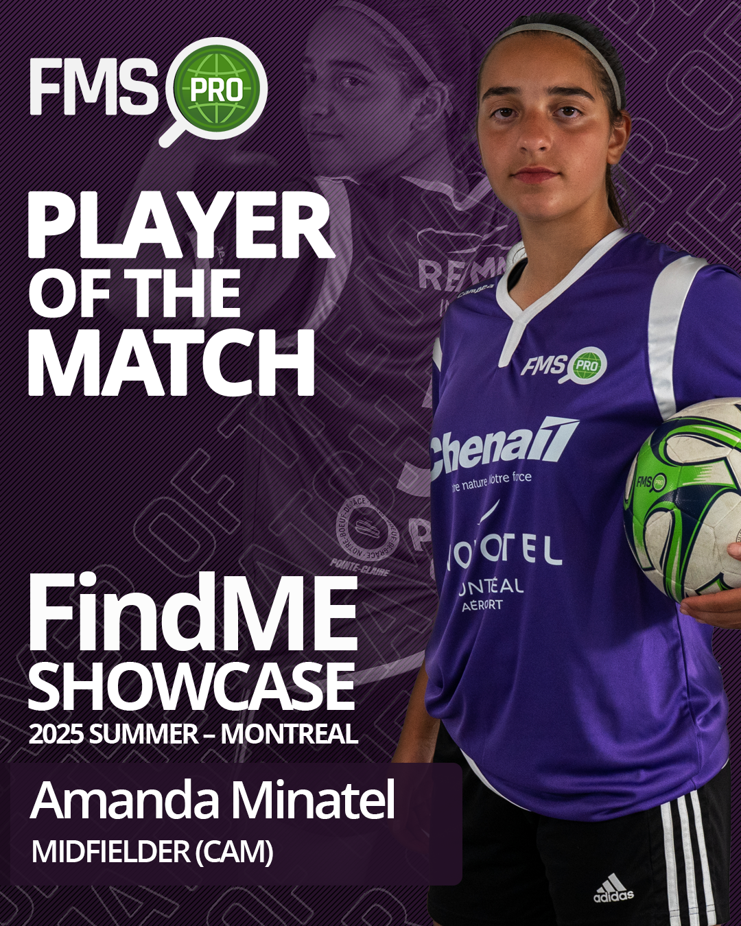 player of the match findme 2025 montreal girls amanda minatel