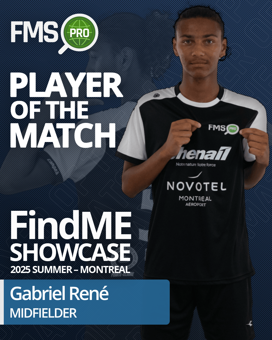 player of the match findme 2025 montreal boys gabriel rené