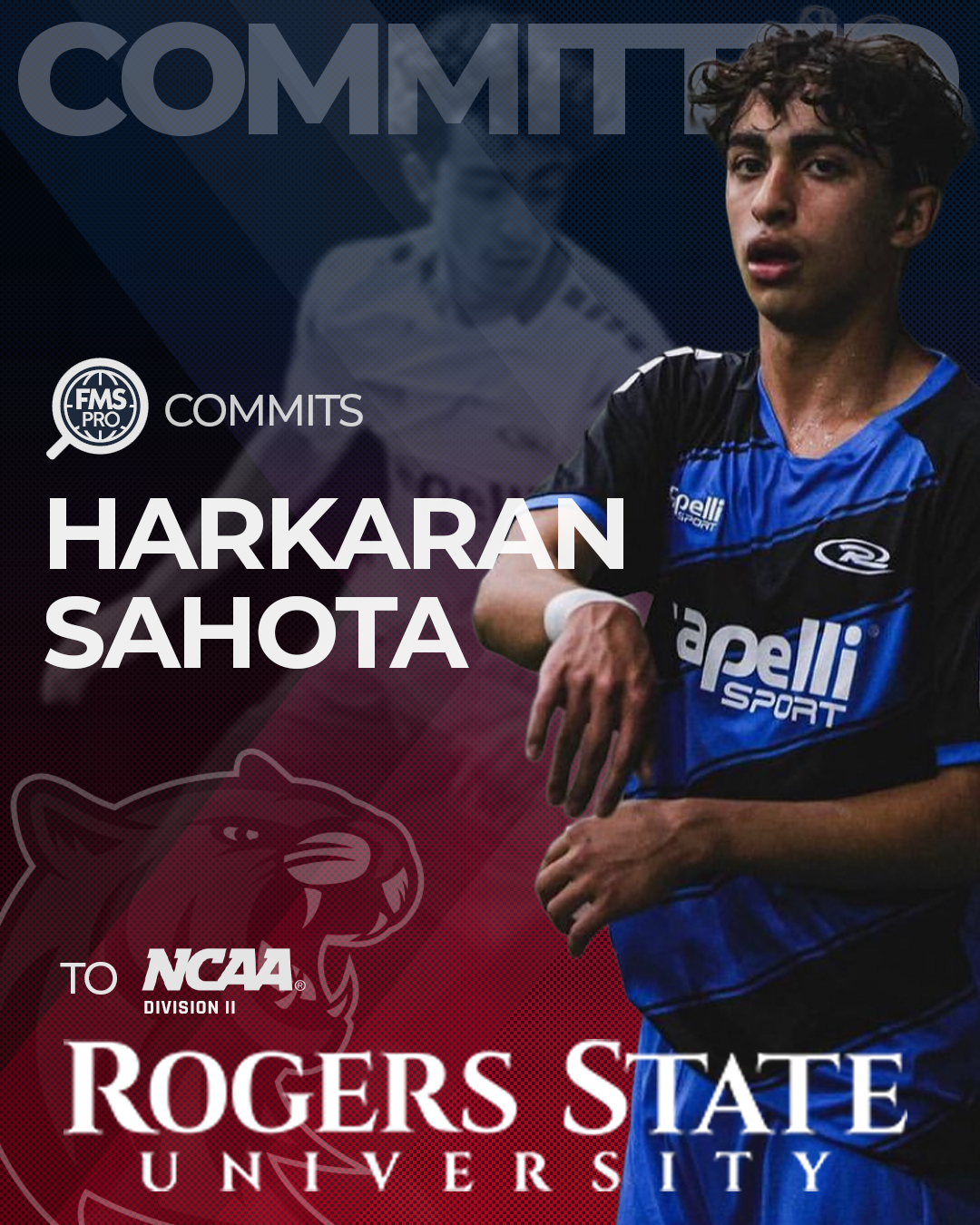 Harkaran Sahota soccer winger Rogers State