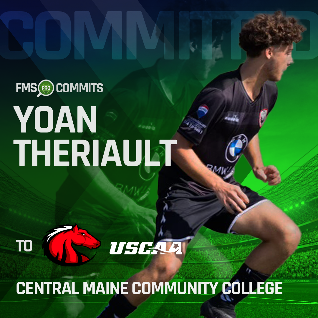 FMSpro announces Yoan Theriault's commitment to Central Maine Community College. A talented midfielder from AS Laval, Yoan is set to join a winning team with top facilities and a championship mindset.