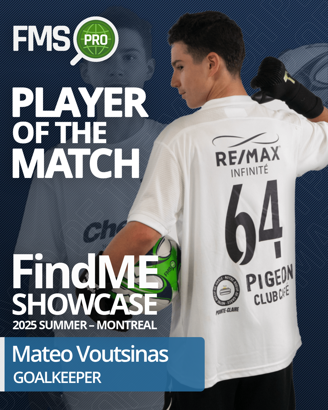 Mateo Voutsinas Player of the Match Montreal soccer showcase