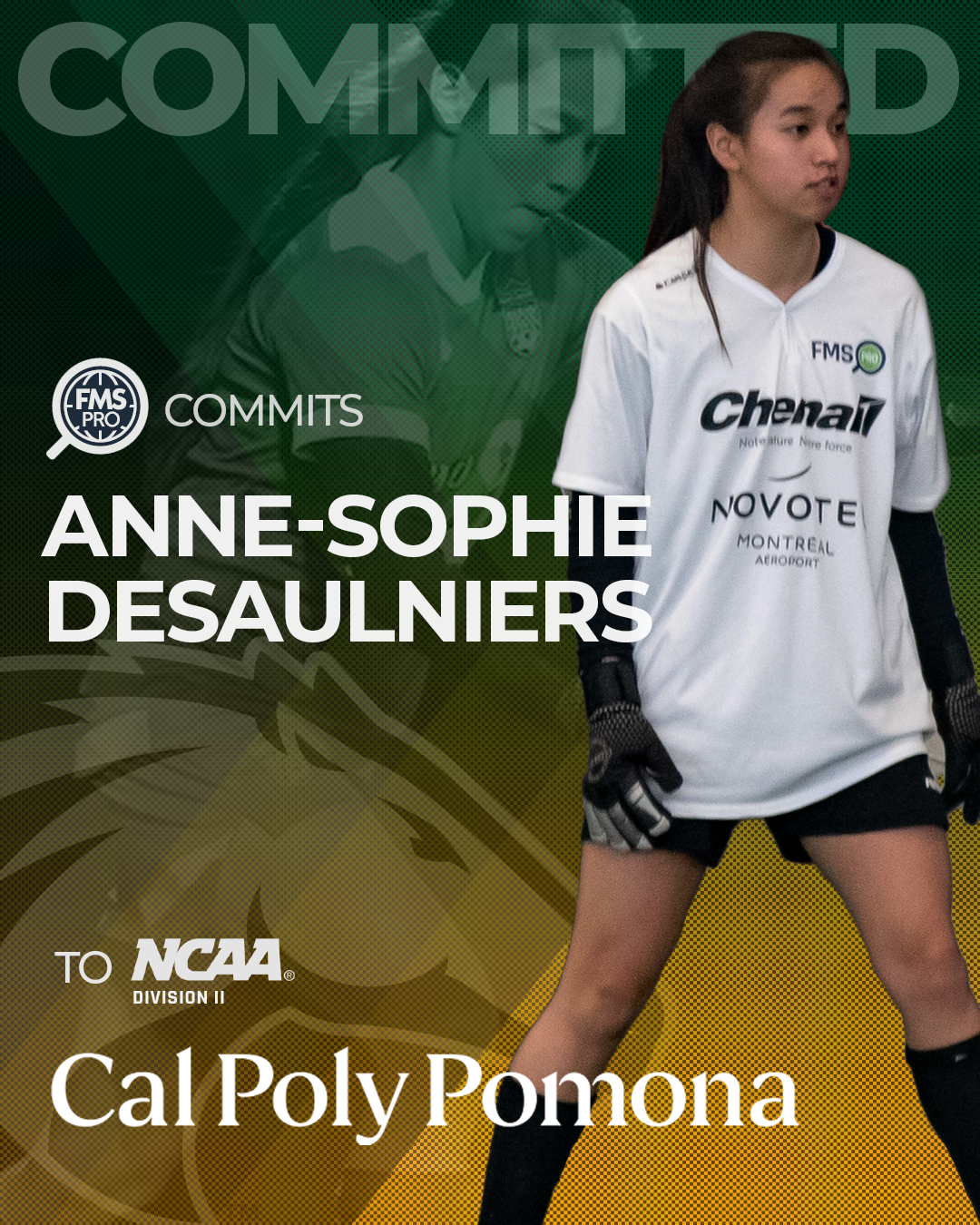 Anne-Sophie Desaulniers, NCAA commit to California State Polytechnic University Pomona