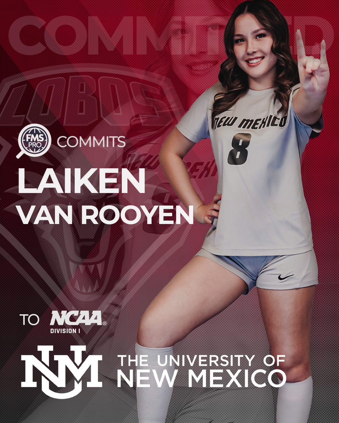 Laiken van Rooyen to UNM Lobos Soccer (NCAA D1)