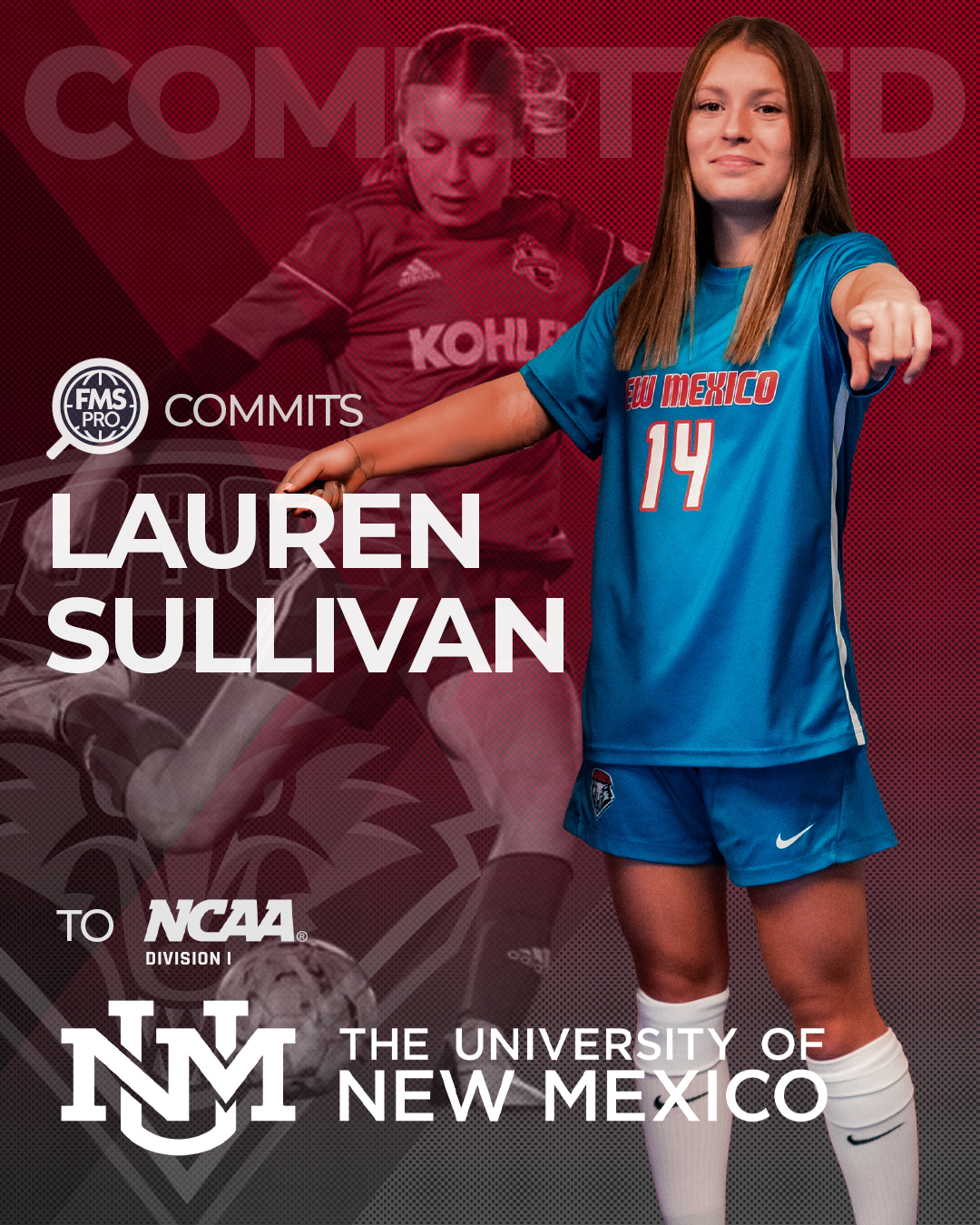 Lauren Sullivan University of New Mexico soccer commitment