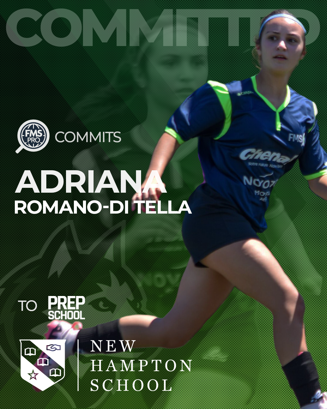 Adriana Romano Di Tella midfielder commit New Hampton School
