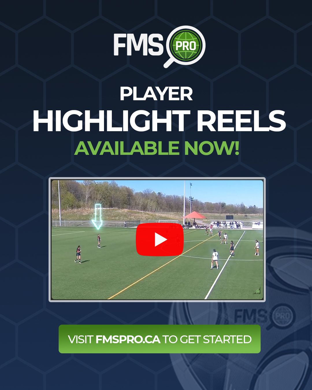 FMSPro will create a high-quality highlight reel from game footage to effectively showcase your skills, performance, and potential. This personalized video is designed to support your development and help promote your soccer career to coaches, scouts, and recruiters.