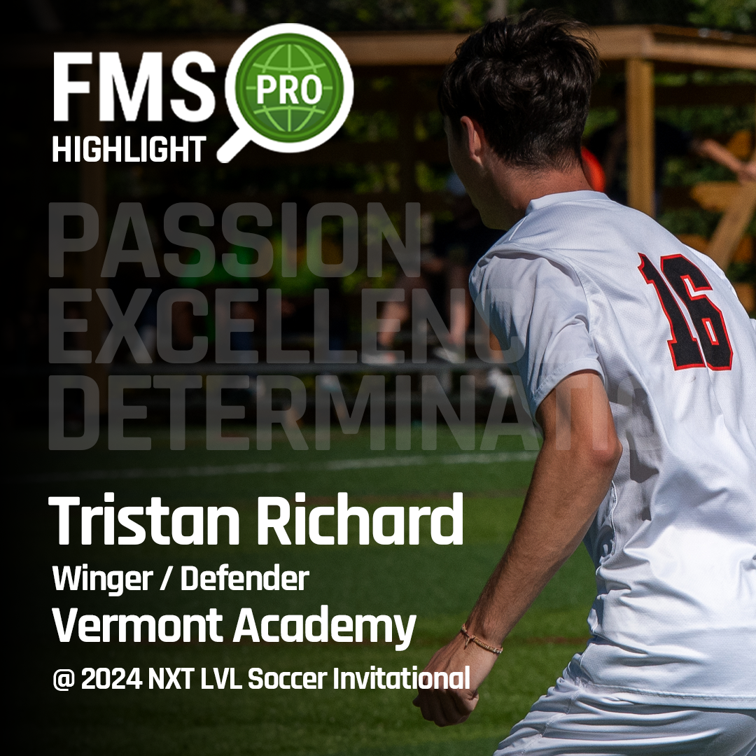 Tristan Richard showcasing versatility as a winger and defender at the NXT LVL showcase in Albany.