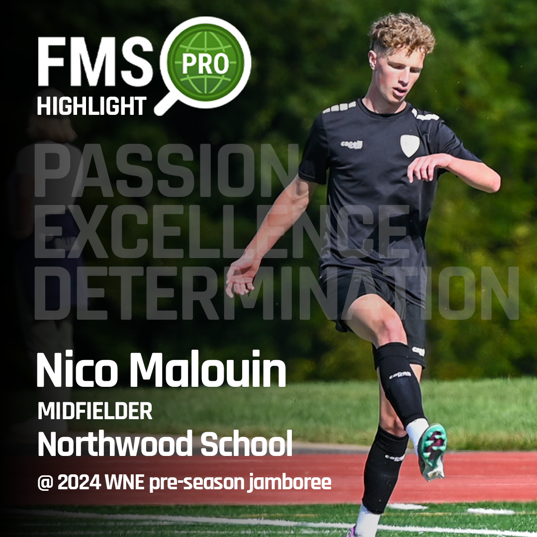 Nico Malouin, committed by FMSpro at Northwood School, in action at the 2024 WNE pre-season jamboree