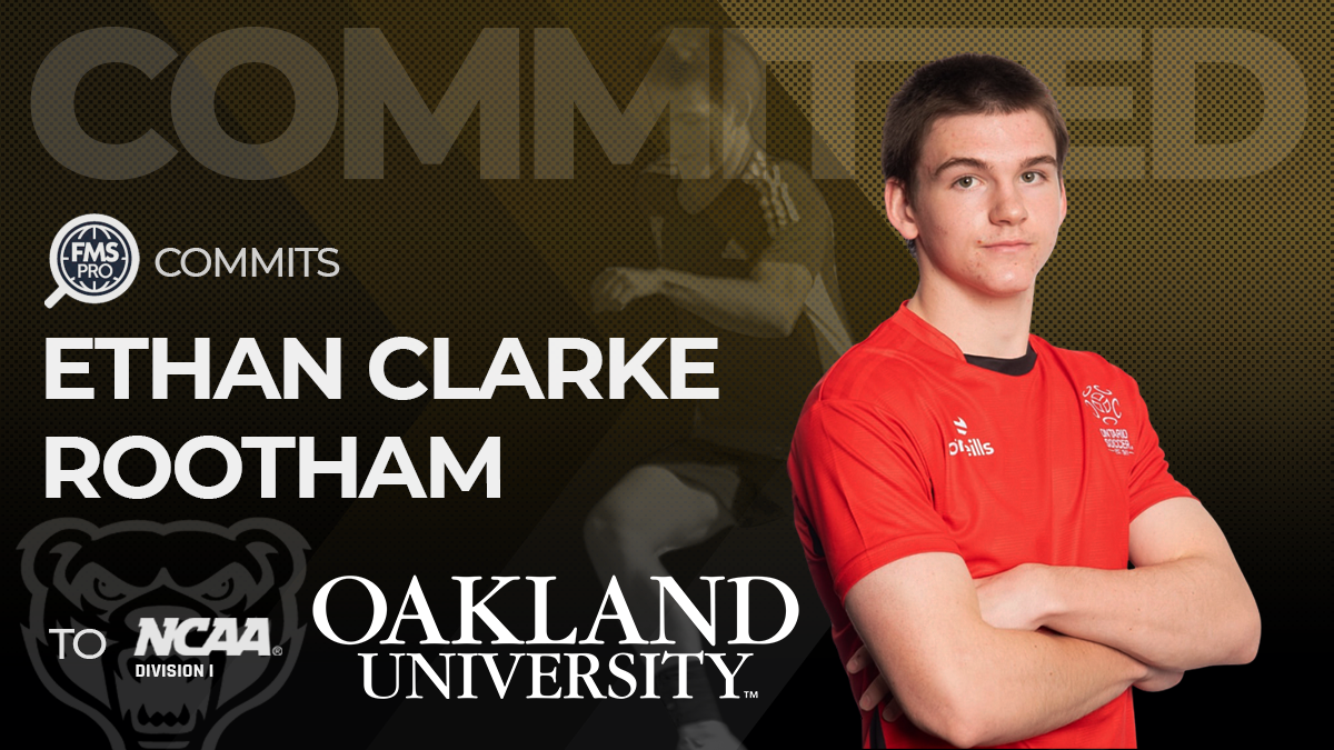 FMSpro is excited to announce the commitment of versatile standout Ethan Clarke Rootham to the NCAA Division I program at Oakland University! Known for his power, physicality, and dominant presence, Ethan—who plays for Pickering and Team Ontario—possesses a unique profile that allows him to excel both as an aggressive striker and a strong left-back.